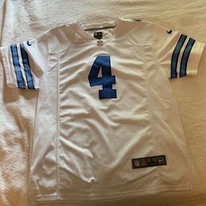 Dallas Cowboys Prescott youth jersey.